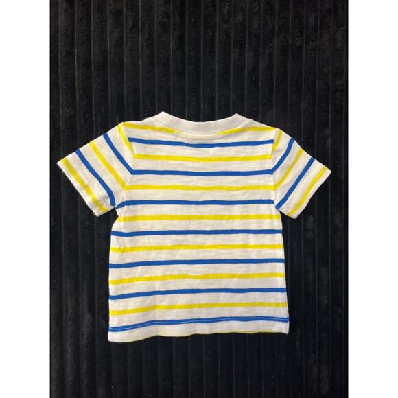 Janie and Jack Baby Boy Yellow/White Striped Pull-Over T-Shirt 3-6M NWOT - Picture 2 of 3